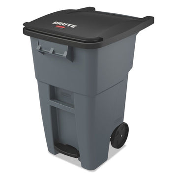 Rubbermaid® Commercial Brute Step-on Rollouts, Square, 50 Gal, Gray freeshipping - TVN Wholesale